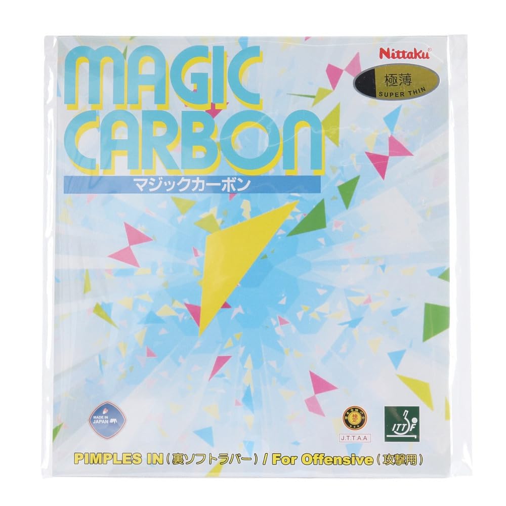 Nittaku Magic Carbon Table Tennis Inverted High Thick Rubber, Soft, Elasticity, NR-8210, Black,