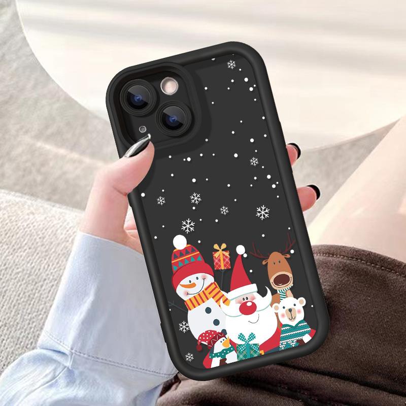 Рождественский чехол для iPhone 11 13 12 14 15 16 Pro Max XR XS Samsung A15 A55 A05 Redmi 12 13C OPPO A16 A18 A60 Reno 11 Vivo Y17S Y12 infinix note