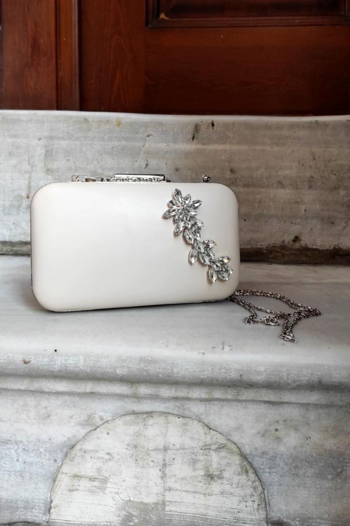 Women's Stylish and Useful Evening Dress Bag Light Fuchsia Satin Stone Evening Dress Portfolio Box Bag