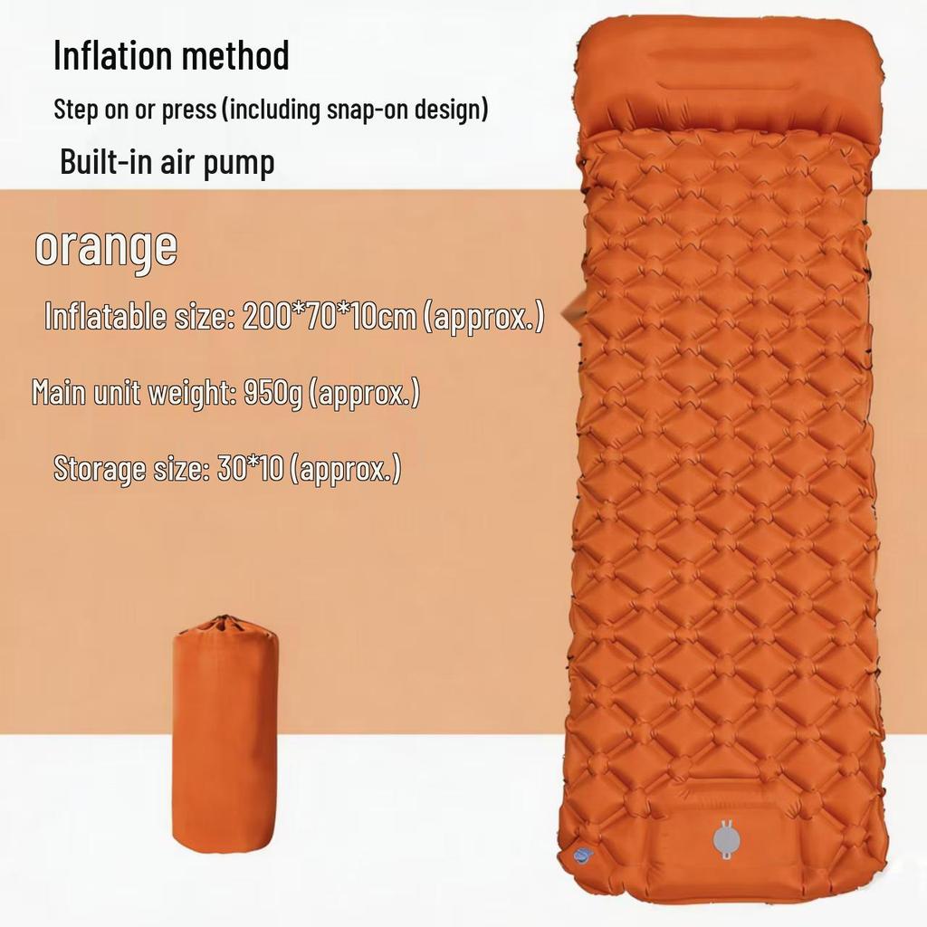 Portable Lightweight Inflatable Mattress: Moisture-Proof Air Cushion for Single Person Camping or Car Sleeping