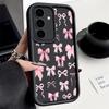 Розовый Чехол с Бантиками Для Samsung Galaxy S25 S24 Ultra Edge S23 S22 Plus S21 FE A15 A16 A26 A35 A36 A54 A55 A56 5G Capa Галстуки-бабочки