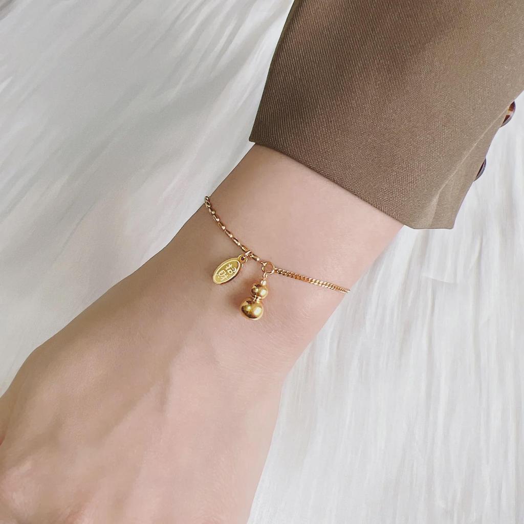 2022 Lucky Gourd Women's Bracelet: New High-End 18k Gold-Tone Titanium Steel, Summer Style, Durable & Non-Fading