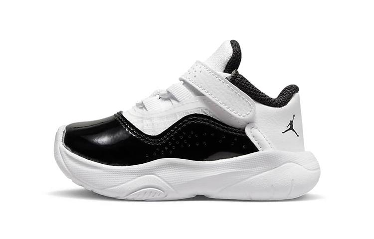 Jordan Детские кроссовки Air Jordan 11 CMFT Low Vintage, износостойкие, дышащие, низкие, для малышей, Черно-белые, Baby CZ0906-102