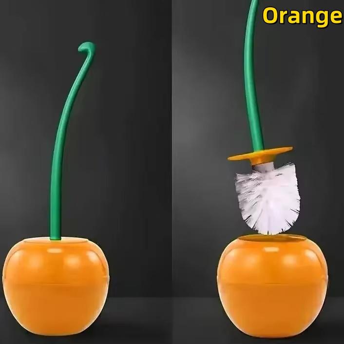 Creative Home 1PCS Cute Cherry shaped Toilet Brush Set with Long Handle Soft Hair Plastic Toilet Brush Bathroom Accessories