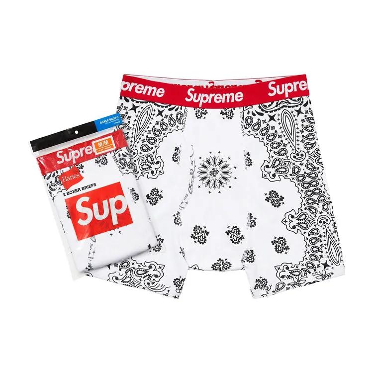 Supreme Hanes Bandana Boxer Briefs 2 Pack White (Unisex) Boxer Briefs SUP FW22 329