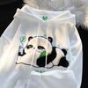 Women's Cute Panda Hooded Sweatshirt for Autumn and Winter Loose and Lazy Style Jacket