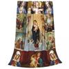 Virgin Mary Christian Catholic Knitted Blanket Our Lady of Guadalupe Throw Blanket Home Couch Soft Warm Bedspread