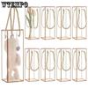 WTEMPO Прозрачные цветы, маленькие куклы, подарки, витрины, коробки для хранения, переносные подарочные коробки с ручкой, идеально подходят для хранения и дарения хрупких предметов