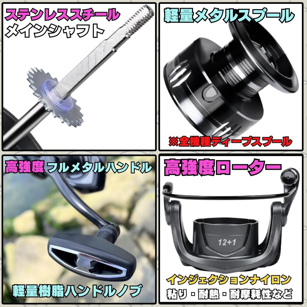 TACKLAND Spinning Gear Normal Interchangeable Reverse Rotation Max Drag High-Performance Reel, 2+1BB, 5.21 Ratio, Gear, ME2000, ME3000, ME4000,