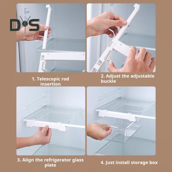 Pull-out Fridge Drawer Organizer Storage Box Large Capacity Easy Installation Transparent Refrigerator Storage Drawer Bin