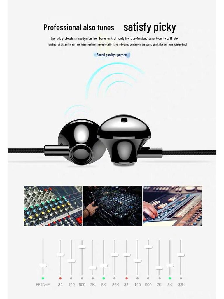 High-End Wired Professional Karaoke Headphones, Nylon Type-C, Universal for OPPO, Xiaomi, Vivo