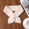 Women's 100% Wool Neck Warmer Scarf Soft Knitted Bow Knot Decoration Solid Color Fashionable Winter Accessory Fake Collar