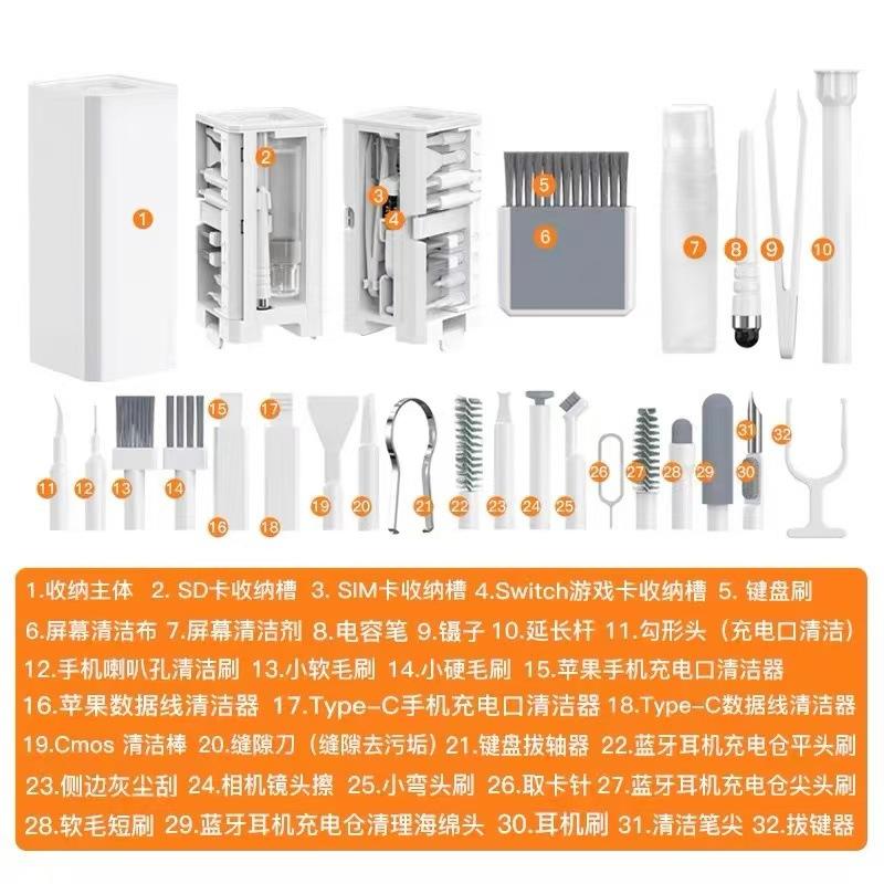 Computer Cleaning Set, Keyboard Cleaner, Screen Cleaner, Camera and Mobile Phone Dust Brush, Portable and Convenient