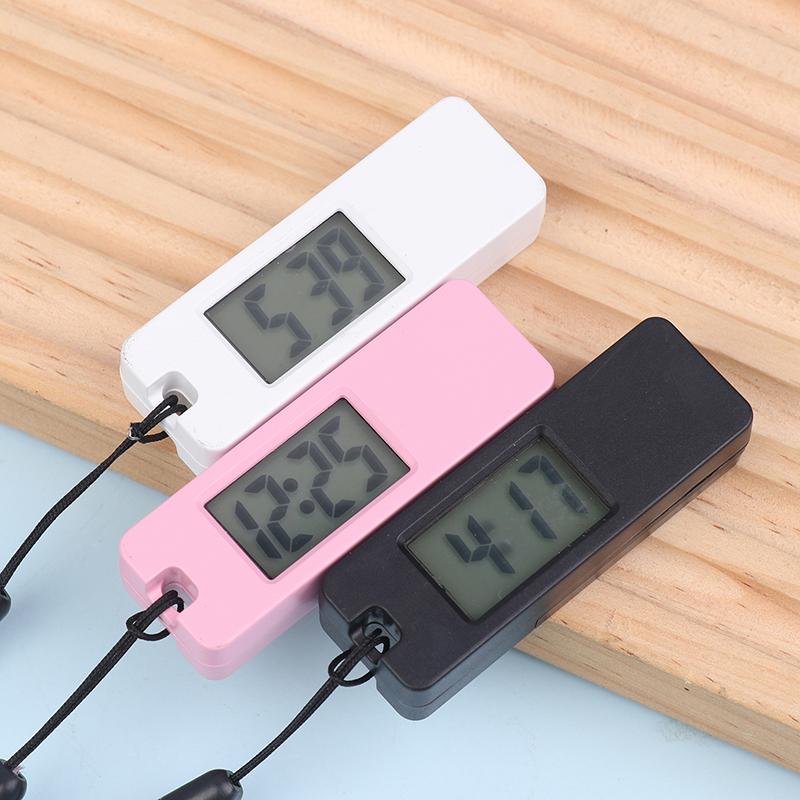1Pc Luminous Led Keychain Pocket Watch Mini Silent LCD Digital Display Electronic Clock Portable Student Exam Travel Pocket Watc