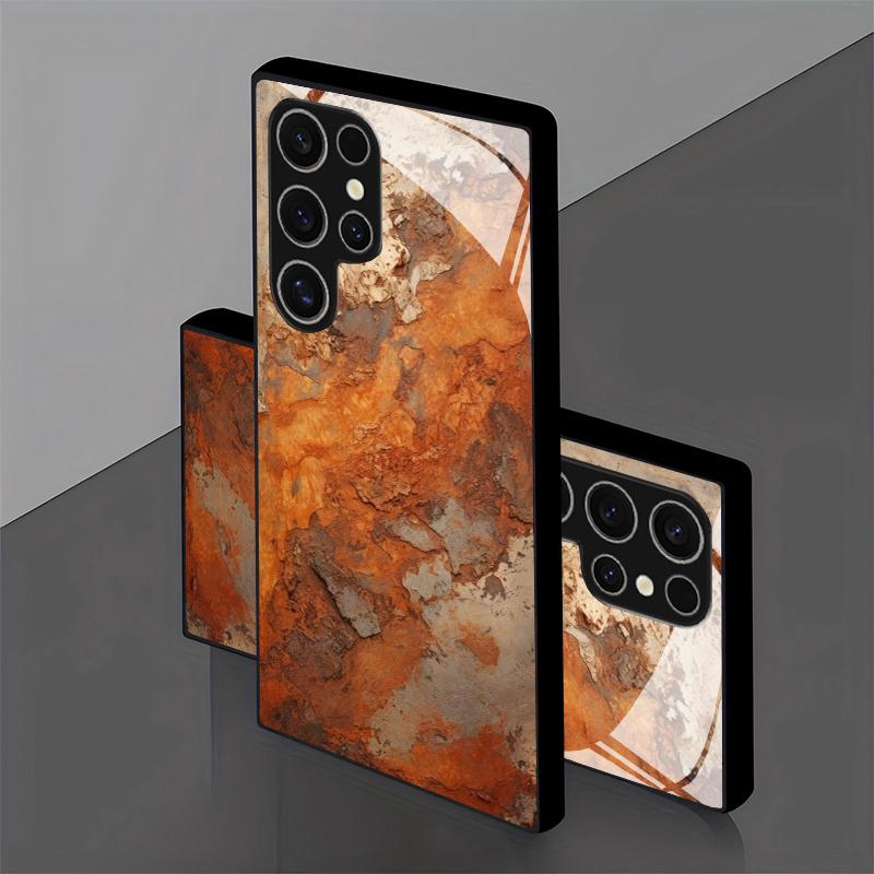 2D чехол для телефона с текстурой ржавчины для Samsung S26 S25 S24 S23 S22 S21 S20 A56 A36 A16 Защитная крышка из закаленного стекла