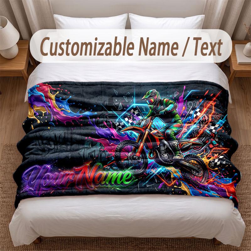 Fantasy Magic Theme Soft Blanket Personalized Custom Name Text Print Warm Blanket Home Sofa Bedroom Decor