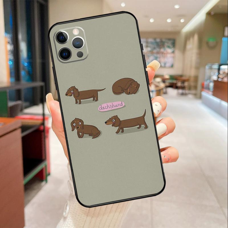 Чехол для телефона с таксой Для iPhone 16 15 14 11 12 13 17 Pro Max mini 15 Plus 16e 17 Air Защитная крышка
