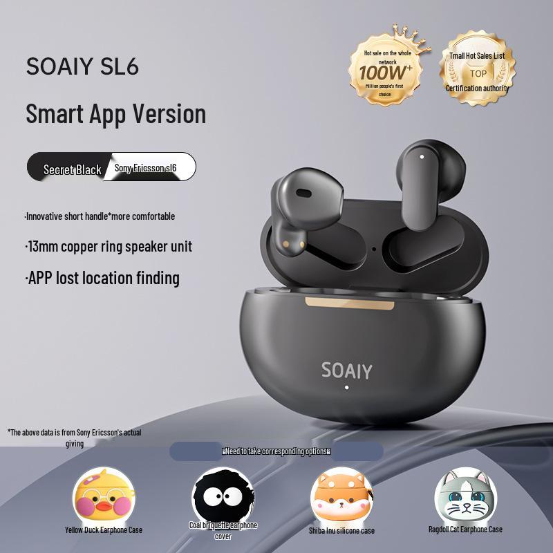 Sony Ericsson SL6 2025 True Wireless Semi-In-Ear Sports Bluetooth Headphones for Huawei & Apple.