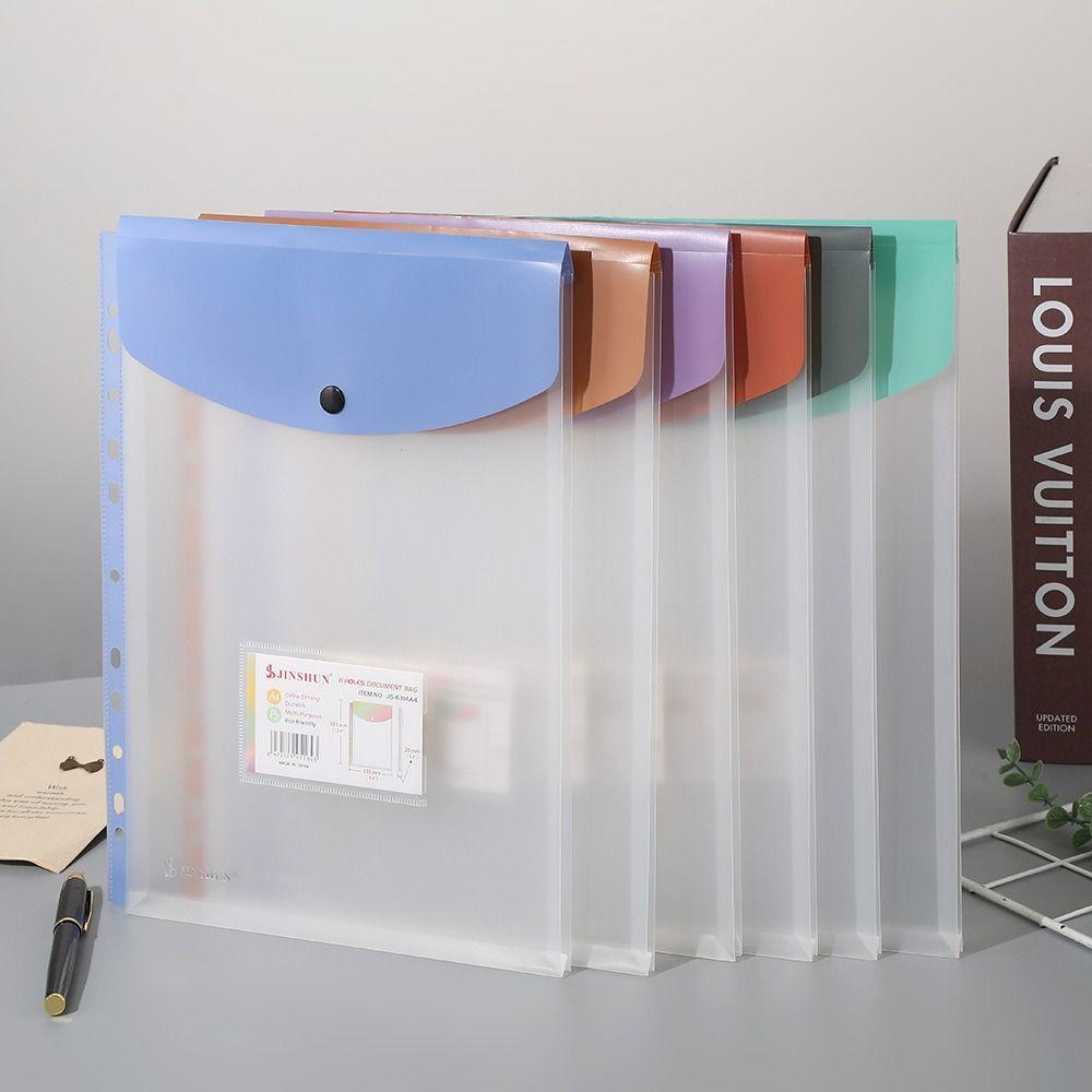 6 Pcs PP Binder Folders A4 Punched Pockets Perfect Label Loose-Leaf School