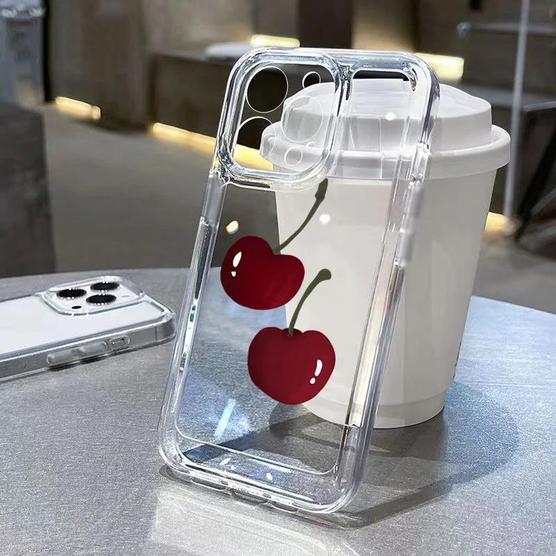 Мягкий прозрачный чехол для телефона iPhone 15, чехлы для iPhone 14 13 12 11 Pro Max XS X XR 7 8 15 14 Plus SE 2020, чехол с узором вишневый бант