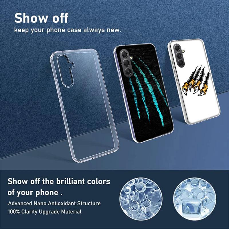 Fierce Beast Claws Scratch Marks Phone Case for Samsung A16 A26 A36 A56 A17 A37 A57 A07 A06 A02S A03 A04S A05S Galaxy Note 20 10