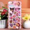 Кавайная Черная Кожа Sanrio Hello Kitty Мягкая Пухлая Попа 3D Наклейки DIY Декор для Ноутбука Скрапбукинга Чехла Телефона Наклейки Подарок-Антистресс