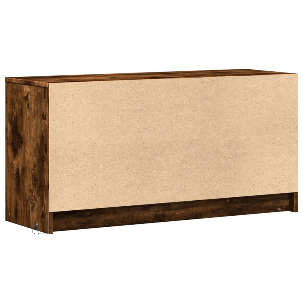 TV Cabinet with LED Lighting Smoked Oak 100 x 34 x 50 cm