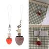 Strawberry Star Pendant Phone Charm Hangings Rope Sweet Phone Chain Strap Bag Decoration Lanyard Keychain Accessory
