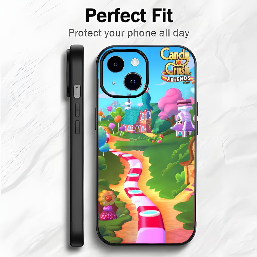 Веселые игры C-Candy Crush Sagaes Чехол для телефона Чехол для телефона Мягкая упаковка Легкий Для iPhone17 16 15 14 13 Pro Max