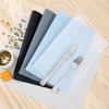 Topfinel Silicone Placemats, Set of 4, Water-Repellent, Multifunctional, Heat-Resistant, Non-Slip, Easy To Clean, Safe Silicone, Transparent White, 30