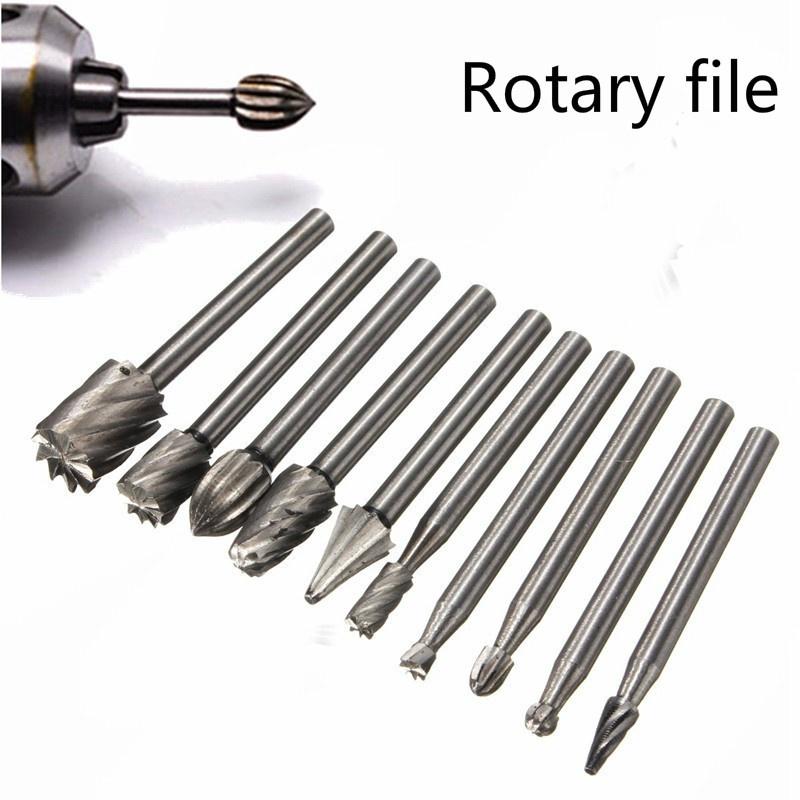 HSS титановый фрезерный роторный фрезерный станок для напильника, резьба по дереву, резной нож, резак, инструменты, аксессуары, хвостовик 3 мм, мини фрезы из быстрорежущей стали