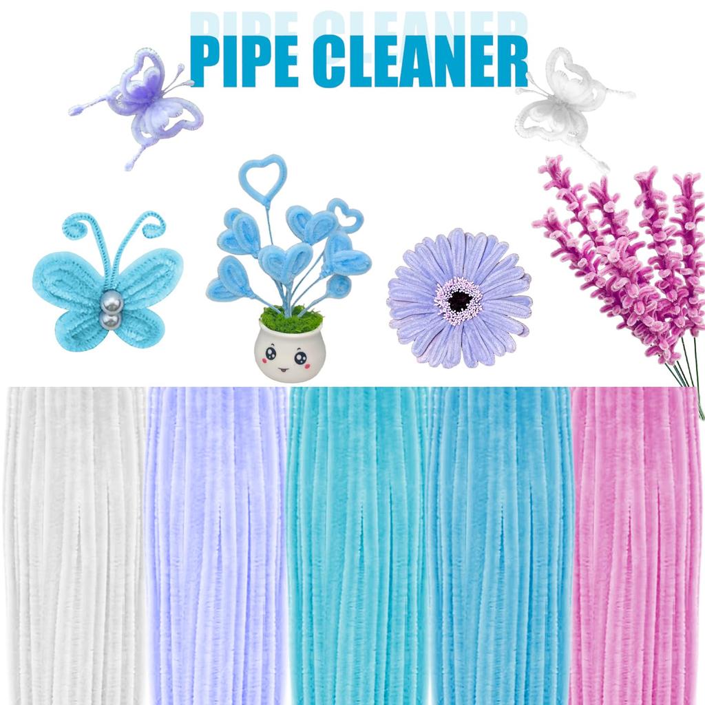 Набор для поделок «Цветы из синельной проволоки», 521 шт., пастельная синельная проволока, сделай сам, стебли из синельной проволоки, набор для изготовления стеблей цветов со стеблями и лентой