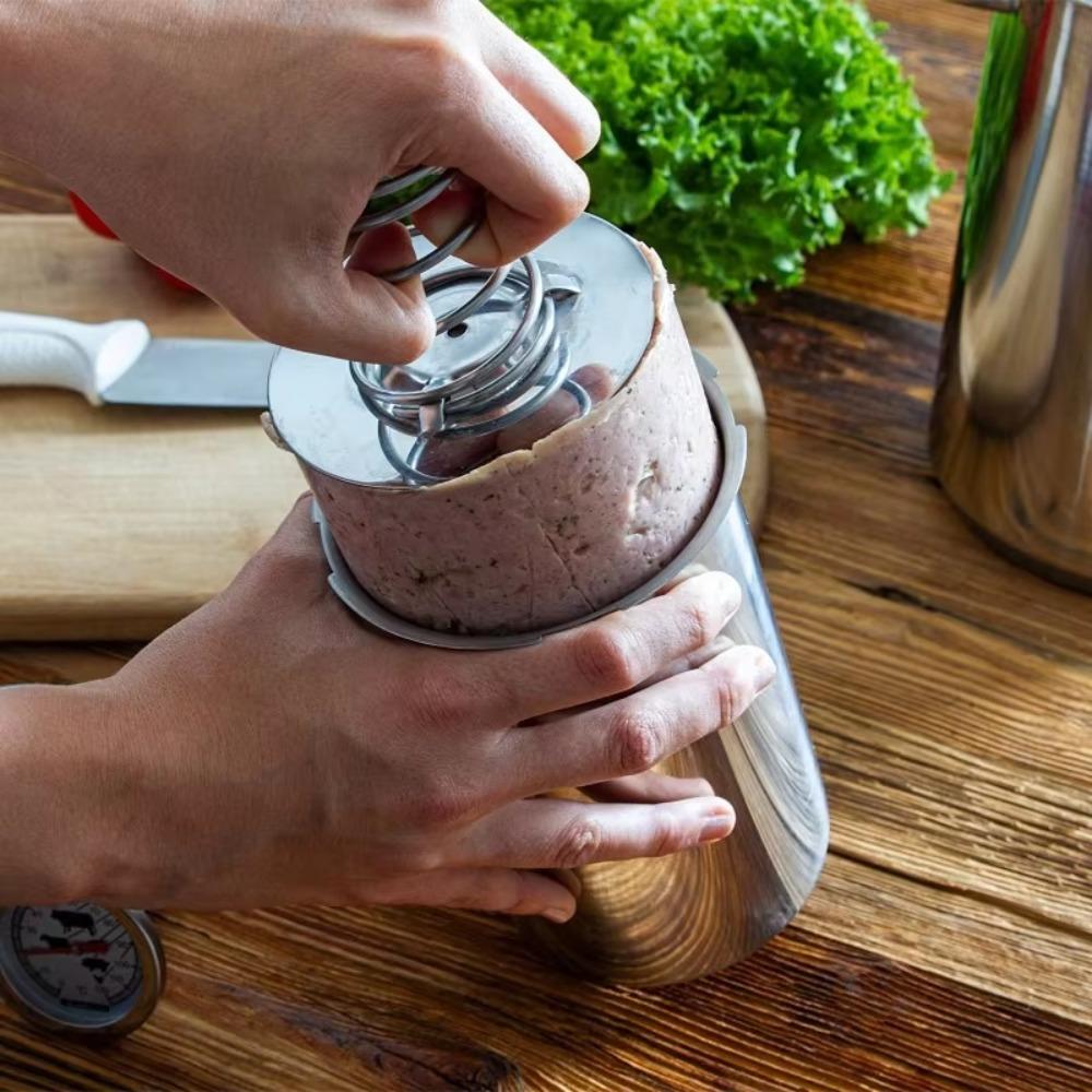 С термометром Форма для прессования ветчины из нержавеющей стали Бочка для варки мяса Пресс для мяса Кухонная плита Свинина