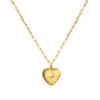 Подвеска в виде сердца из нержавеющей стали для женщин, винтажное простое ювелирное изделие из циркония, золотая цепочка для ключицы