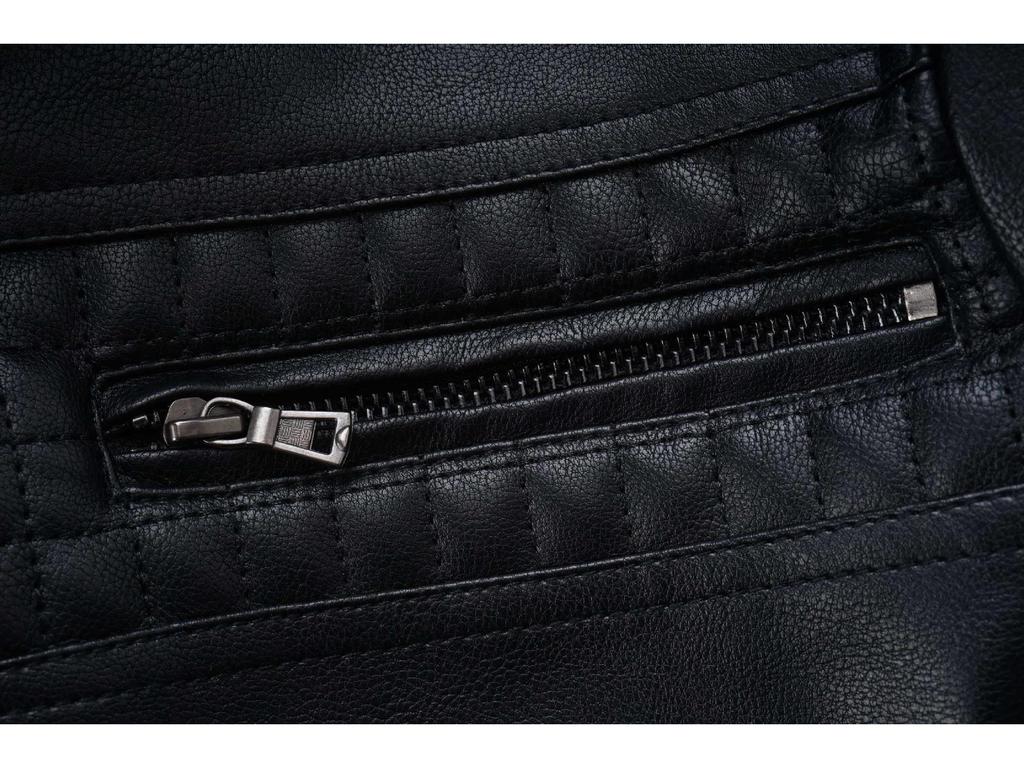 Мужская мотоциклетная куртка из искусственной кожи большого размера со съемным капюшоном и флисовой подкладкой - Европейский и американский тренд