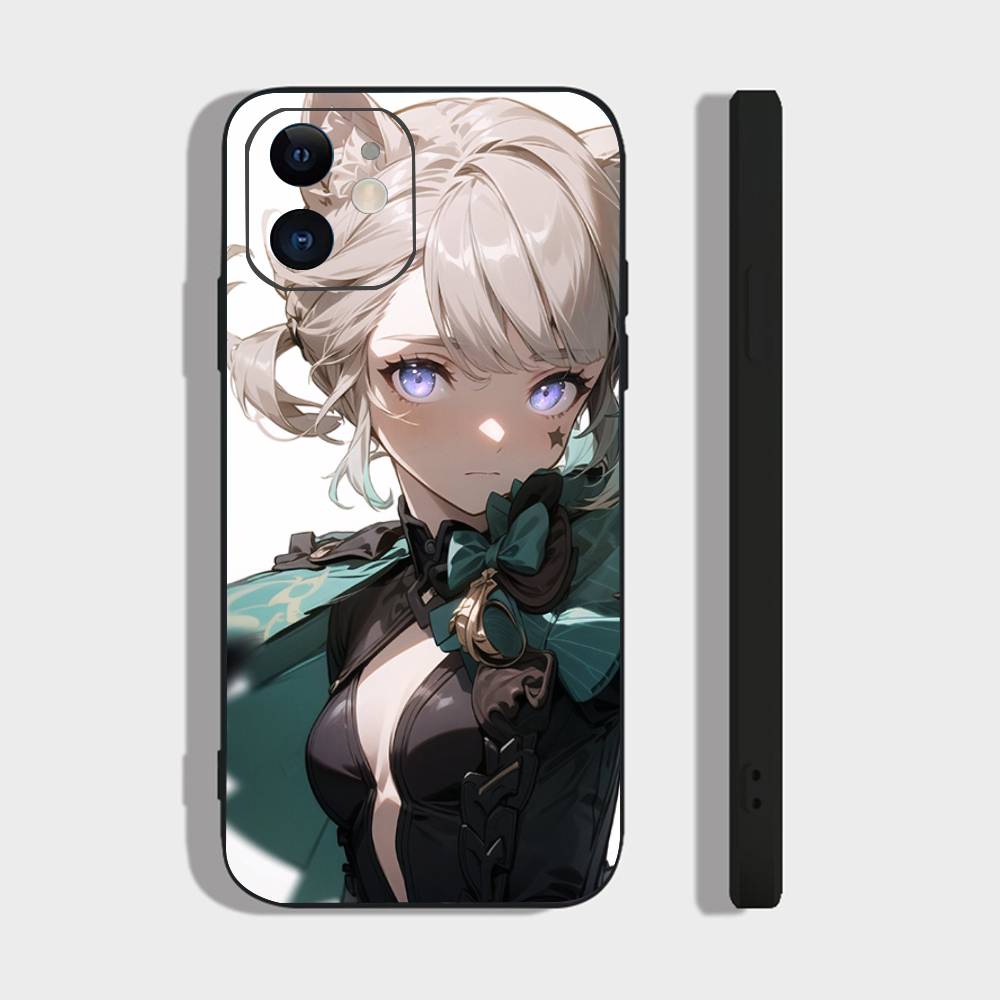 Чехол для телефона Lynette Anime Game Genshin Impact для IPhone 17 Air 16 15 14 13 Pro Max 11 12 Черный силиконовый чехол