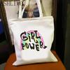 Сумка-шоппер Power Girl Tote Холщовые сумки с принтом в Корейском стиле аниме на плечо Женская складная сумка для покупок Grace большой емкости