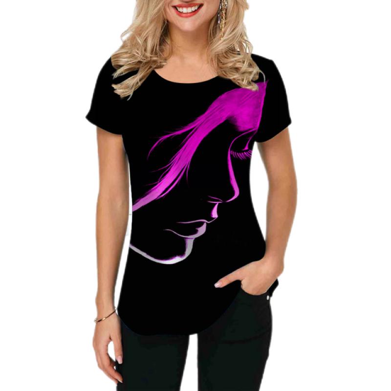 2023 Women T-shirts Abstract Painting Graphic T-shirts Short-Sleeved Tops Fashion Designer Apparle Summer For Ladies Tees New