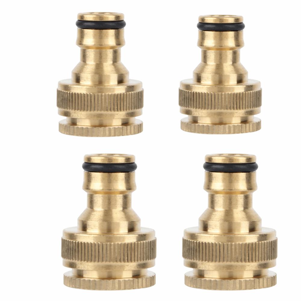4PCS Quick Connect Hose Connector 1/2" and 3/4" Female Thread Hose Adapter Garden Irrigation