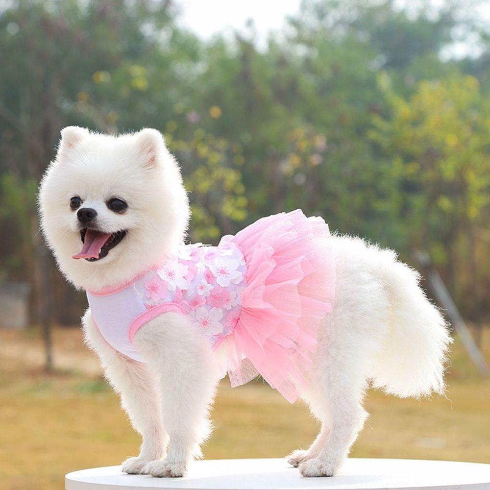 Dress Peach Blossom Birthday Gifts for Small Dog Pet Costume Dog Skirts Puppy Clothes Dog Dress