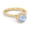 Moonstone Round Halo Accents Ring -925 Sterling Silver Gold Vermeil