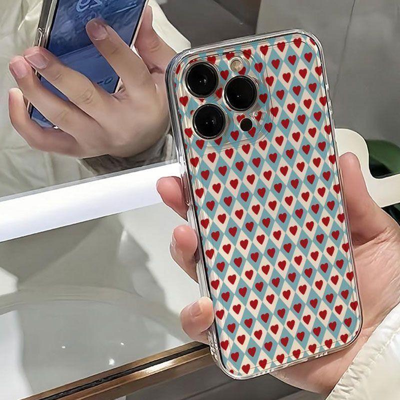 Ins полноэкранный маленький сердечко чехол для мобильного телефона iPhone17Promax продвинутое ощущение подходит для Apple 16Pro космический чехол 15