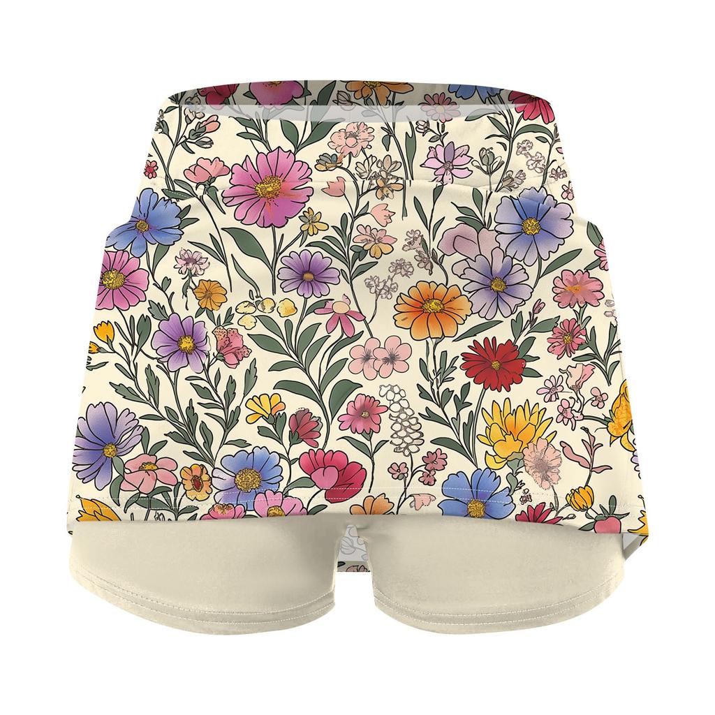 Эластичные брюки-кюлоты для йоги для женщин, спортивные шорты с принтом, легкие узкие однотонные бегуны с высокой талией