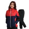 Rainwear Top and Bottom Set Golf Rain Suit Raincoat Mountain Parka Waterproof Lightweight Bicycle [Arashiyama] Women's (Red (Rain Suit), XL)
