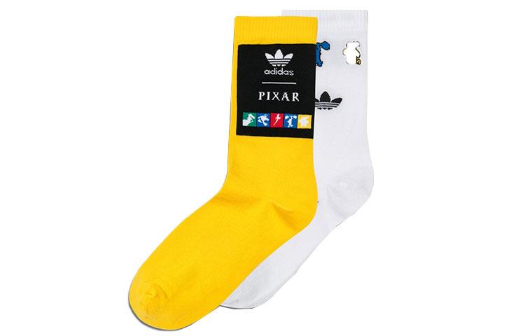 adidas Оригинальные спортивные носки Originals x PIKESI, LIANMINGKUAN, унисекс, белые/желтые, для пар, HE3111