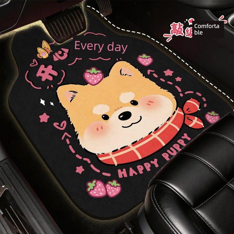 Cartoon Car Floor Mats, Diatom Mud, Universal and Cuttable, Dirt-Resistant and Water-Absorbent Mats for the Car, Anti-Slip Car Floor Mats for Girls