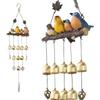 Resin Bird's Nest Wind Chime Hanging Brass Bell Wind Chime Outdoor Garden Bird Pendant