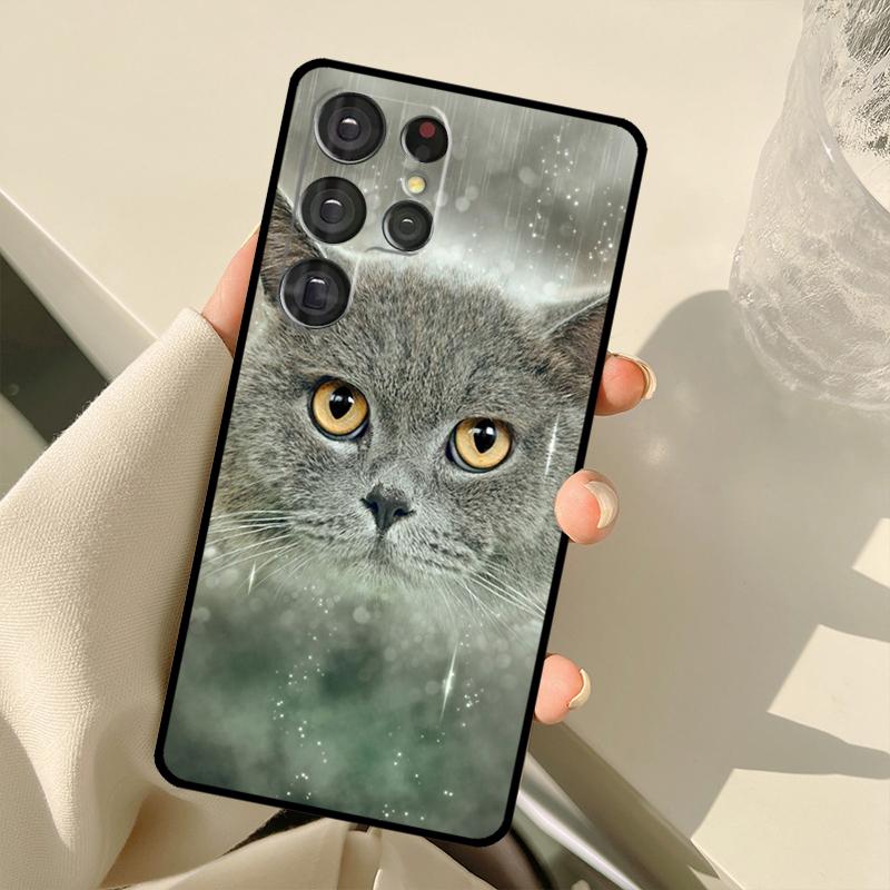 Чехол для телефона Samsung Galaxy с изображением британской короткошерстной кошки S24 Ultra S21 S22 S23 S25 Ultra S9 S10 Plus S20 FE S25 FE Задняя крышка