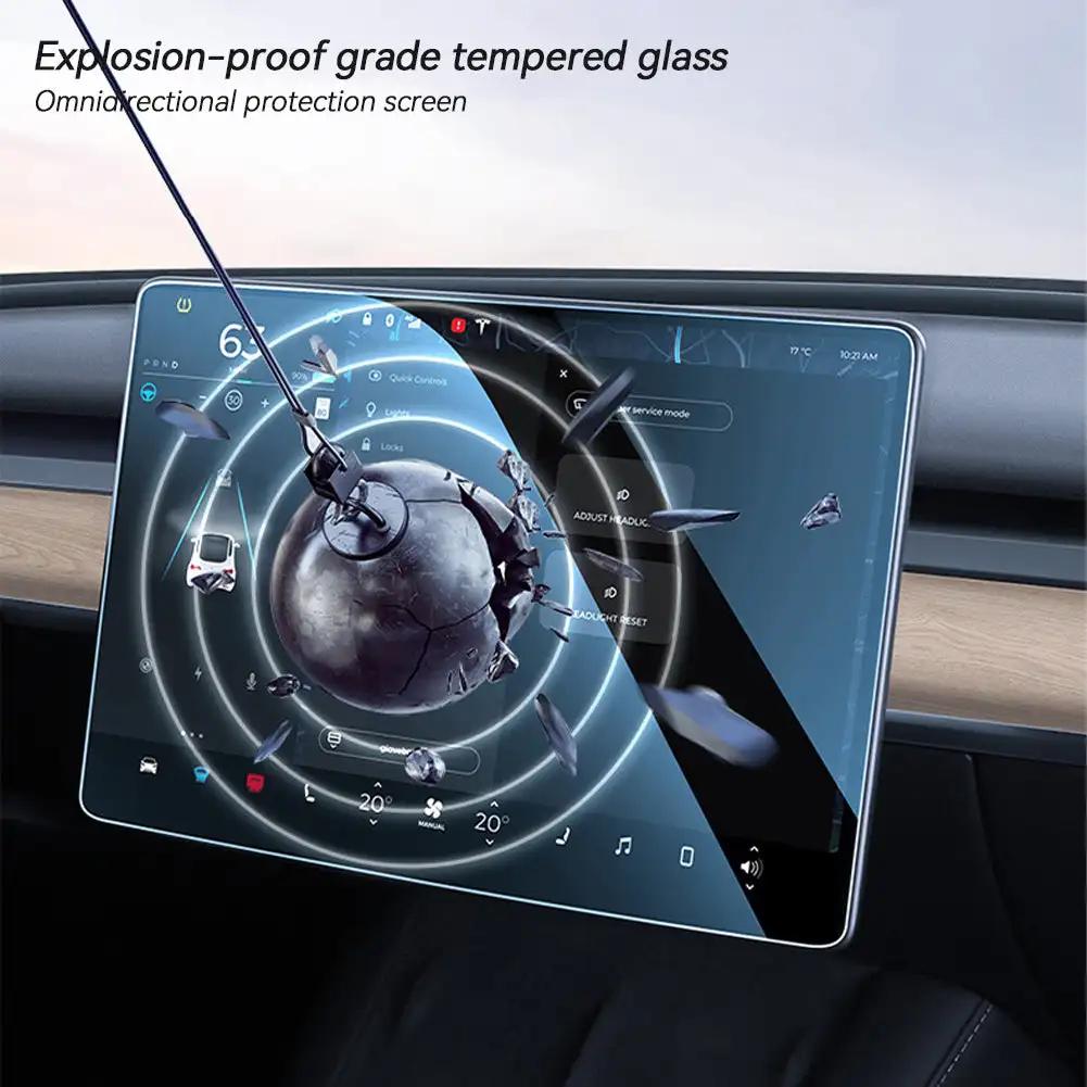 Автомобильный экран высокой четкости, защитная пленка для GPS-навигации, закаленные стеклянные пленки, защитная пленка с инструментом для Tesla Model 3 Y