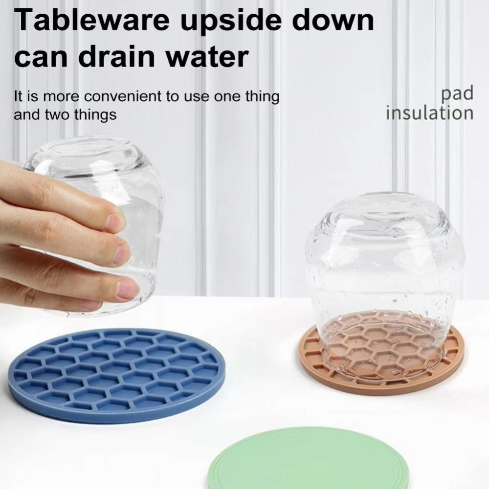 2pcs Heat Resistant Honeycomb Coasters Round Tea Cup Holder Table Placemat Table Accessories